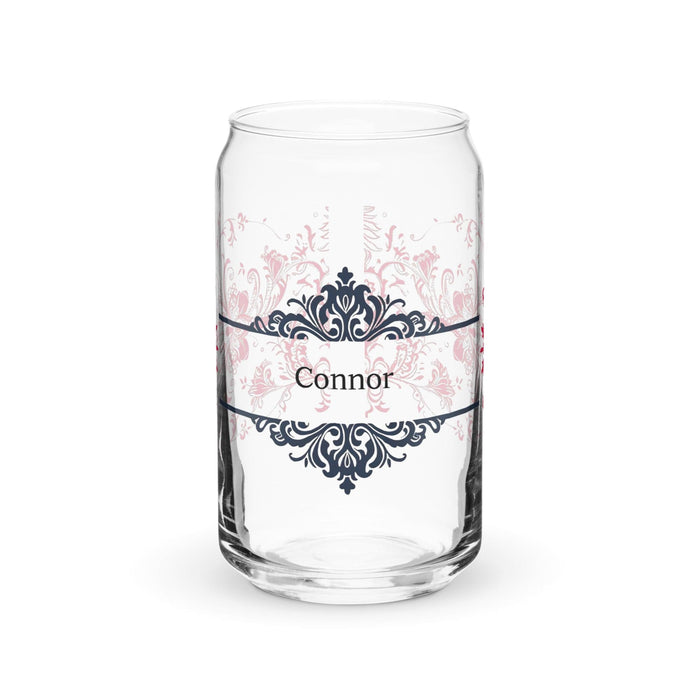 Connor Exclusive Name Art Piece Can-Shaped Glass Home Office Work Mexican Spanish Pride Gift Cup One-Of-A-Kind Calligraphy Glass | C3 Mexicada 16 oz