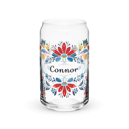 Connor Exclusive Name Art Piece Can-Shaped Glass Home Office Work Mexican Spanish Pride Gift Cup One-Of-A-Kind Calligraphy Glass | C9 Mexicada 16 oz