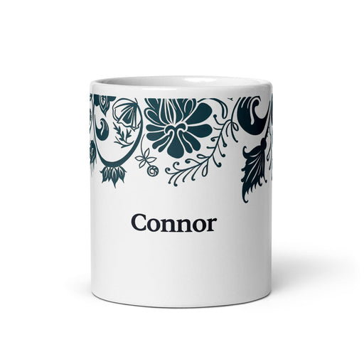 Connor Exclusive Name Art Piece Home Office Work Coffee Mug Mexican Spanish Pride Gift Cup One-Of-A-Kind Calligraphy White Glossy Mug | C1 Mexicada