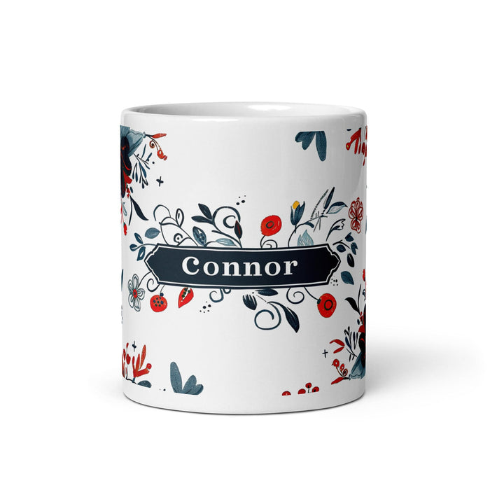 Connor Exclusive Name Art Piece Home Office Work Coffee Mug Mexican Spanish Pride Gift Cup One-Of-A-Kind Calligraphy White Glossy Mug | C10 Mexicada