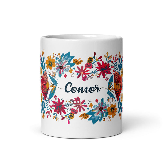 Connor Exclusive Name Art Piece Home Office Work Coffee Mug Mexican Spanish Pride Gift Cup One-Of-A-Kind Calligraphy White Glossy Mug | C11 Mexicada