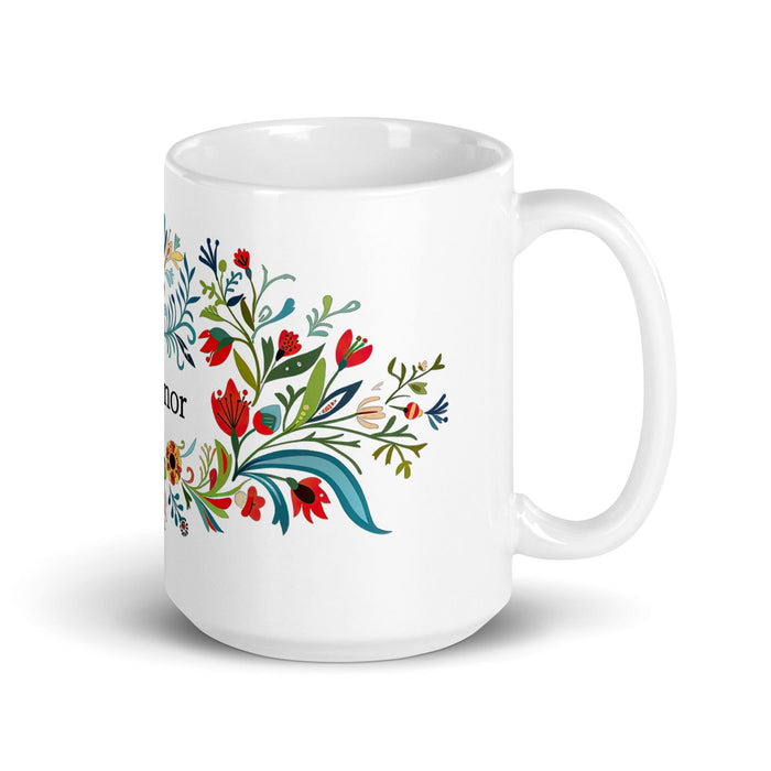 Connor Exclusive Name Art Piece Home Office Work Coffee Mug Mexican Spanish Pride Gift Cup One-Of-A-Kind Calligraphy White Glossy Mug | C12 Mexicada 15 oz