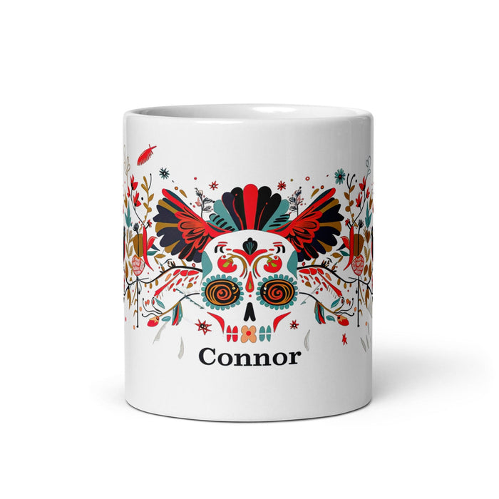 Connor Exclusive Name Art Piece Home Office Work Coffee Mug Mexican Spanish Pride Gift Cup One-Of-A-Kind Calligraphy White Glossy Mug | C13 Mexicada