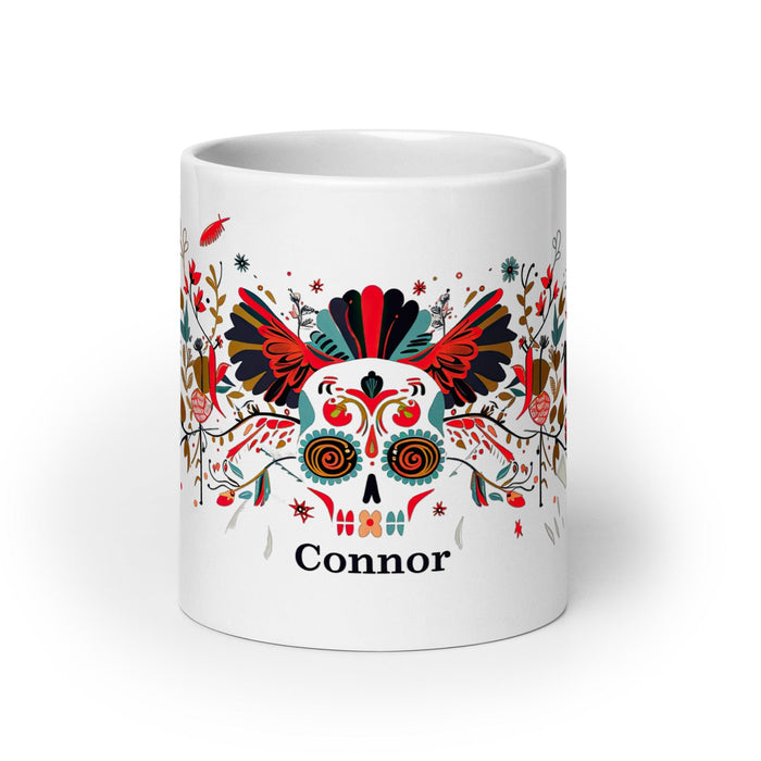 Connor Exclusive Name Art Piece Home Office Work Coffee Mug Mexican Spanish Pride Gift Cup One-Of-A-Kind Calligraphy White Glossy Mug | C13 Mexicada