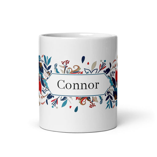 Connor Exclusive Name Art Piece Home Office Work Coffee Mug Mexican Spanish Pride Gift Cup One-Of-A-Kind Calligraphy White Glossy Mug | C15 Mexicada