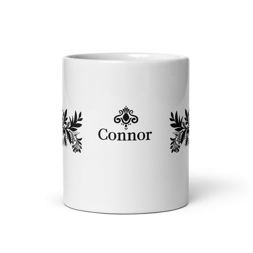 Connor Exclusive Name Art Piece Home Office Work Coffee Mug Mexican Spanish Pride Gift Cup One-Of-A-Kind Calligraphy White Glossy Mug | C16 Mexicada