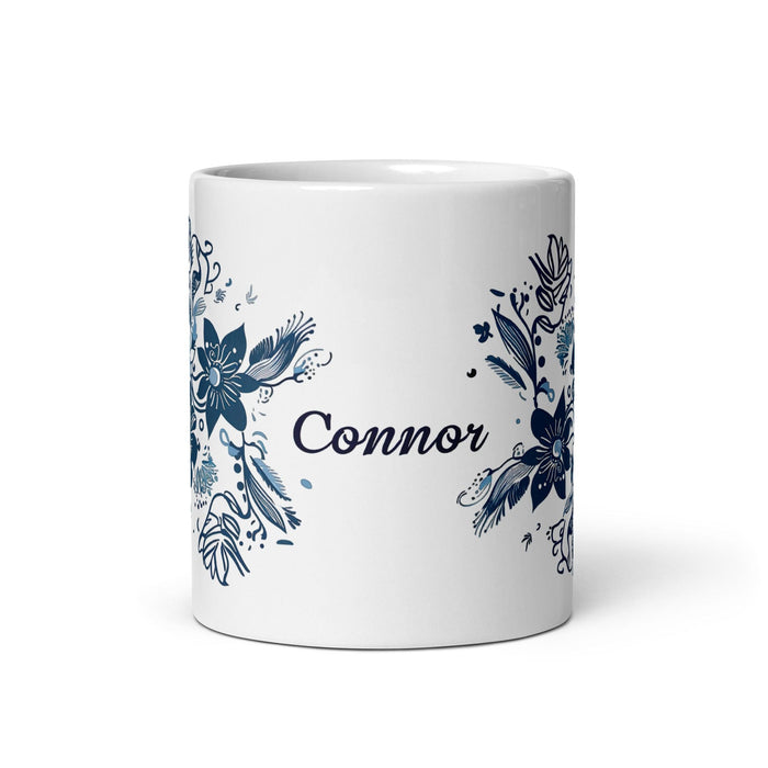 Connor Exclusive Name Art Piece Home Office Work Coffee Mug Mexican Spanish Pride Gift Cup One-Of-A-Kind Calligraphy White Glossy Mug | C17 Mexicada