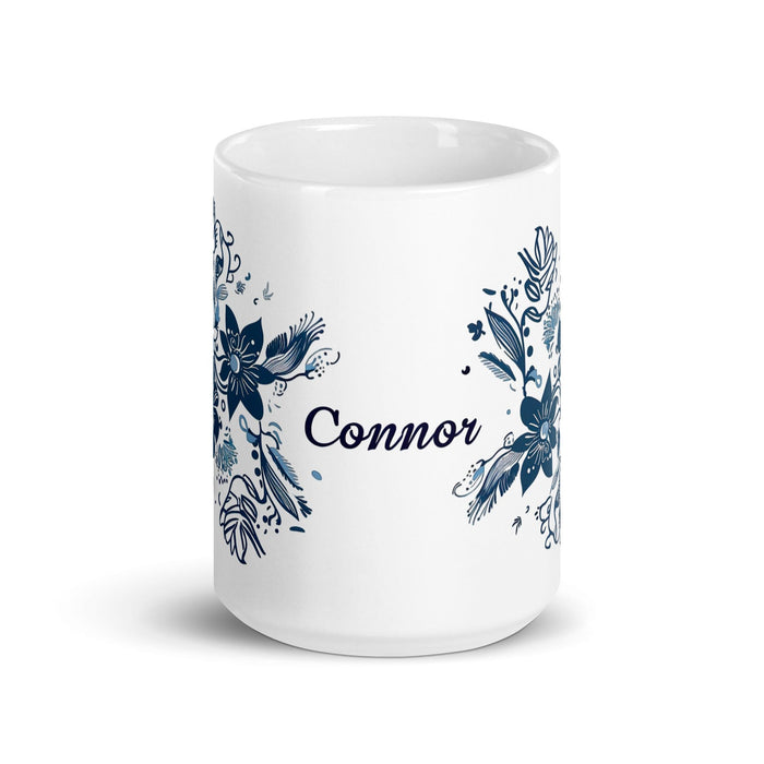 Connor Exclusive Name Art Piece Home Office Work Coffee Mug Mexican Spanish Pride Gift Cup One-Of-A-Kind Calligraphy White Glossy Mug | C17 Mexicada