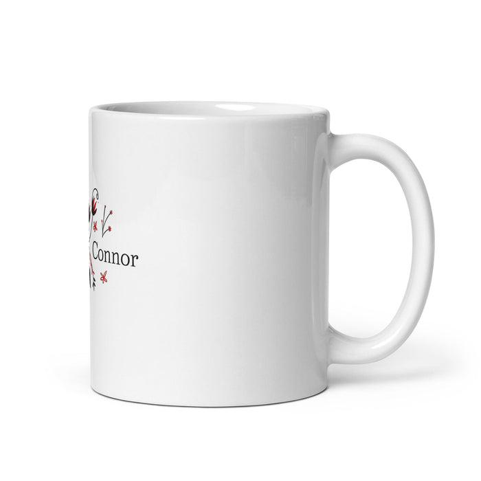 Connor Exclusive Name Art Piece Home Office Work Coffee Mug Mexican Spanish Pride Gift Cup One-Of-A-Kind Calligraphy White Glossy Mug | C2 Mexicada 11 oz