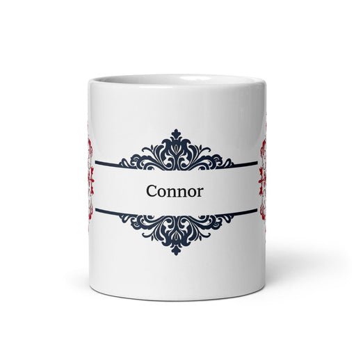 Connor Exclusive Name Art Piece Home Office Work Coffee Mug Mexican Spanish Pride Gift Cup One-Of-A-Kind Calligraphy White Glossy Mug | C3 Mexicada