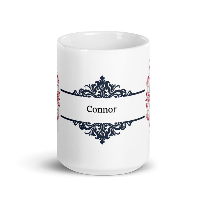 Connor Exclusive Name Art Piece Home Office Work Coffee Mug Mexican Spanish Pride Gift Cup One-Of-A-Kind Calligraphy White Glossy Mug | C3 Mexicada