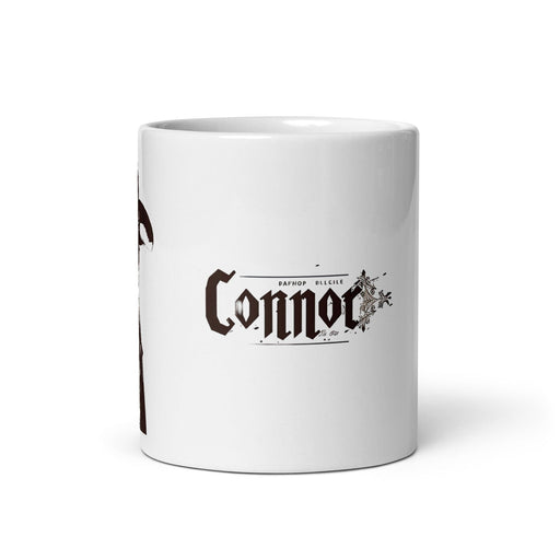 Connor Exclusive Name Art Piece Home Office Work Coffee Mug Mexican Spanish Pride Gift Cup One-Of-A-Kind Calligraphy White Glossy Mug | C7 Mexicada