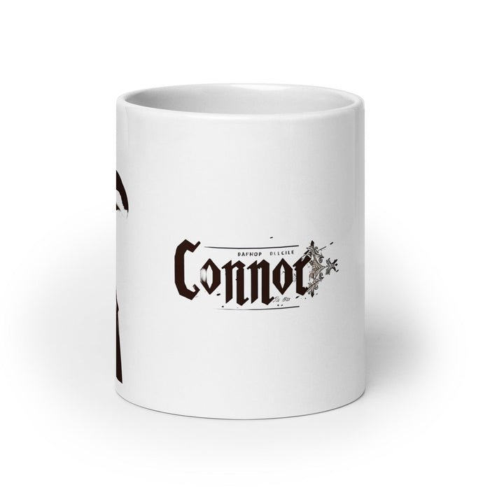 Connor Exclusive Name Art Piece Home Office Work Coffee Mug Mexican Spanish Pride Gift Cup One-Of-A-Kind Calligraphy White Glossy Mug | C7 Mexicada