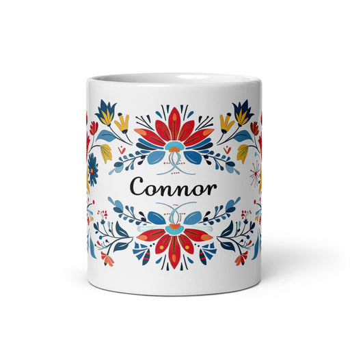 Connor Exclusive Name Art Piece Home Office Work Coffee Mug Mexican Spanish Pride Gift Cup One-Of-A-Kind Calligraphy White Glossy Mug | C9 Mexicada