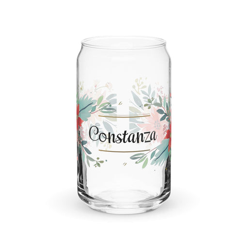 Constanza Exclusive Name Art Piece Can-Shaped Glass Home Office Work Mexican Spanish Pride Gift Cup One-Of-A-Kind Calligraphy Glass | C11 Mexicada 16 oz