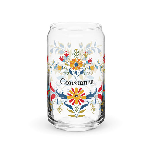 Constanza Exclusive Name Art Piece Can-Shaped Glass Home Office Work Mexican Spanish Pride Gift Cup One-Of-A-Kind Calligraphy Glass | C20 Mexicada 16 oz