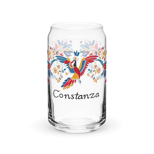 Constanza Exclusive Name Art Piece Can-Shaped Glass Home Office Work Mexican Spanish Pride Gift Cup One-Of-A-Kind Calligraphy Glass | C21 Mexicada 16 oz