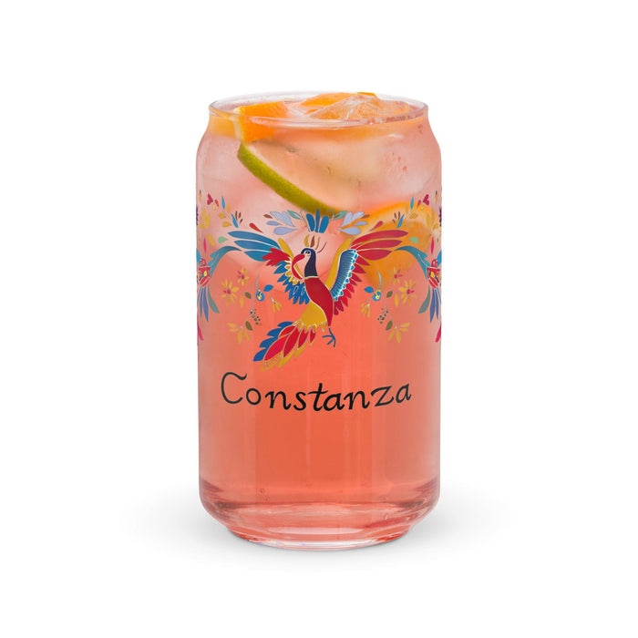 Constanza Exclusive Name Art Piece Can-Shaped Glass Home Office Work Mexican Spanish Pride Gift Cup One-Of-A-Kind Calligraphy Glass | C21 Mexicada