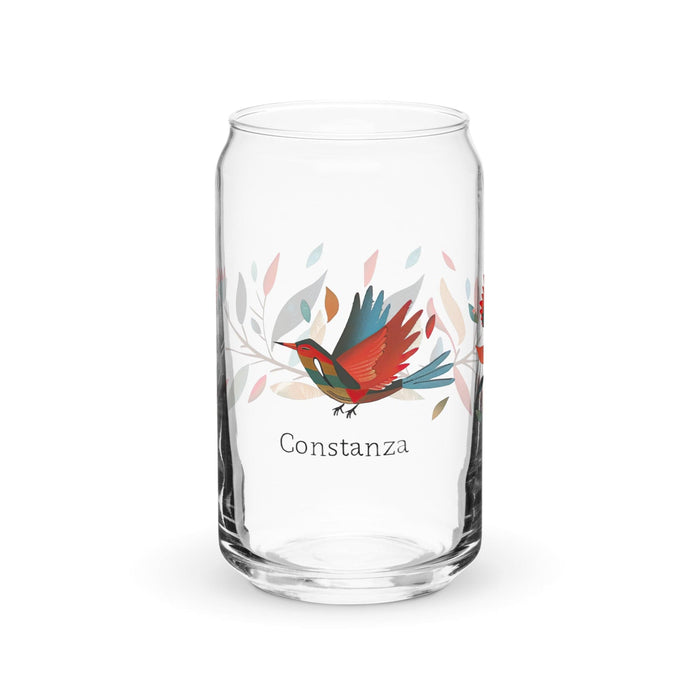 Constanza Exclusive Name Art Piece Can-Shaped Glass Home Office Work Mexican Spanish Pride Gift Cup One-Of-A-Kind Calligraphy Glass | C22 Mexicada 16 oz