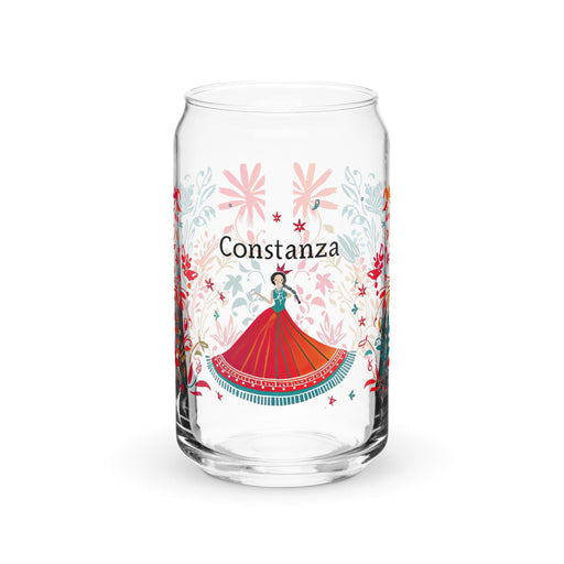 Constanza Exclusive Name Art Piece Can-Shaped Glass Home Office Work Mexican Spanish Pride Gift Cup One-Of-A-Kind Calligraphy Glass | C27 Mexicada 16 oz (No Lid No Straw)