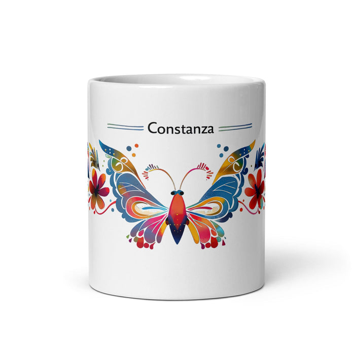 Constanza Exclusive Name Art Piece Home Office Work Coffee Mug Mexican Spanish Pride Gift Cup One-Of-A-Kind Calligraphy White Glossy Mug | C10 Mexicada