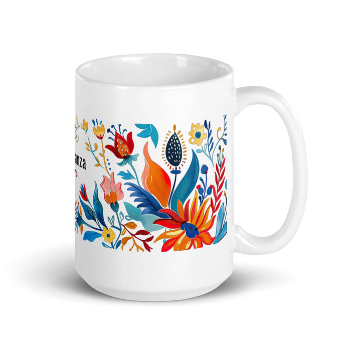 Constanza Exclusive Name Art Piece Home Office Work Coffee Mug Mexican Spanish Pride Gift Cup One-Of-A-Kind Calligraphy White Glossy Mug | C13 Mexicada 15 oz