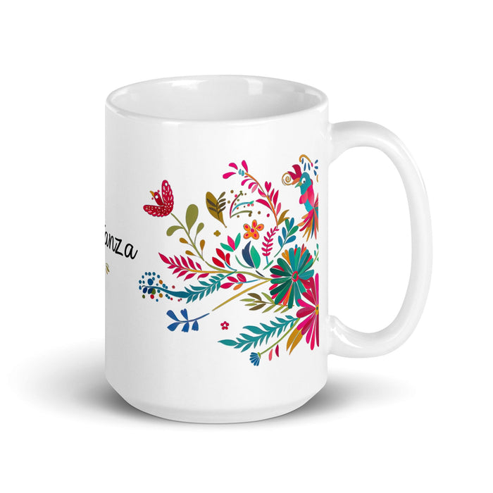 Constanza Exclusive Name Art Piece Home Office Work Coffee Mug Mexican Spanish Pride Gift Cup One-Of-A-Kind Calligraphy White Glossy Mug | C14 Mexicada 15 oz