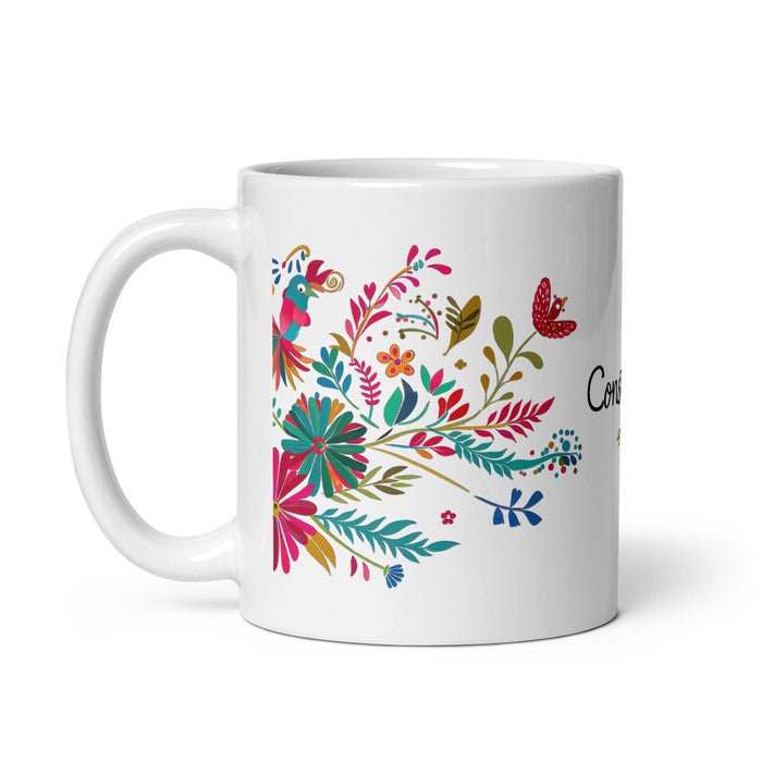 Constanza Exclusive Name Art Piece Home Office Work Coffee Mug Mexican Spanish Pride Gift Cup One-Of-A-Kind Calligraphy White Glossy Mug | C14 Mexicada