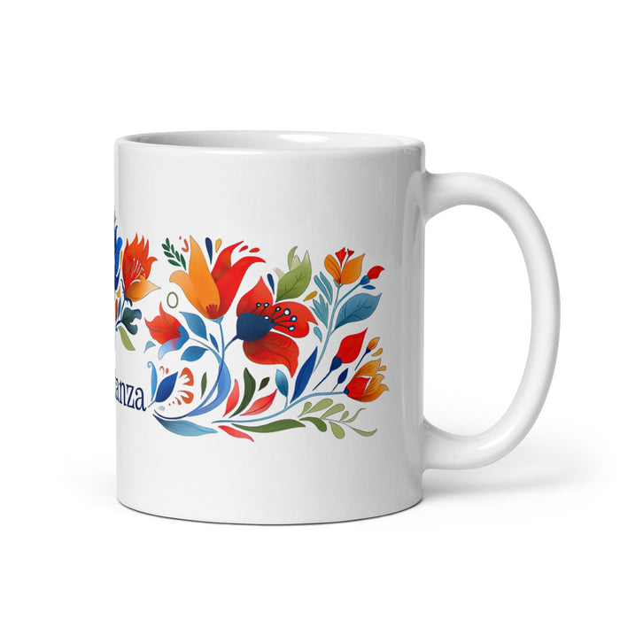 Constanza Exclusive Name Art Piece Home Office Work Coffee Mug Mexican Spanish Pride Gift Cup One-Of-A-Kind Calligraphy White Glossy Mug | C15 Mexicada 11 oz