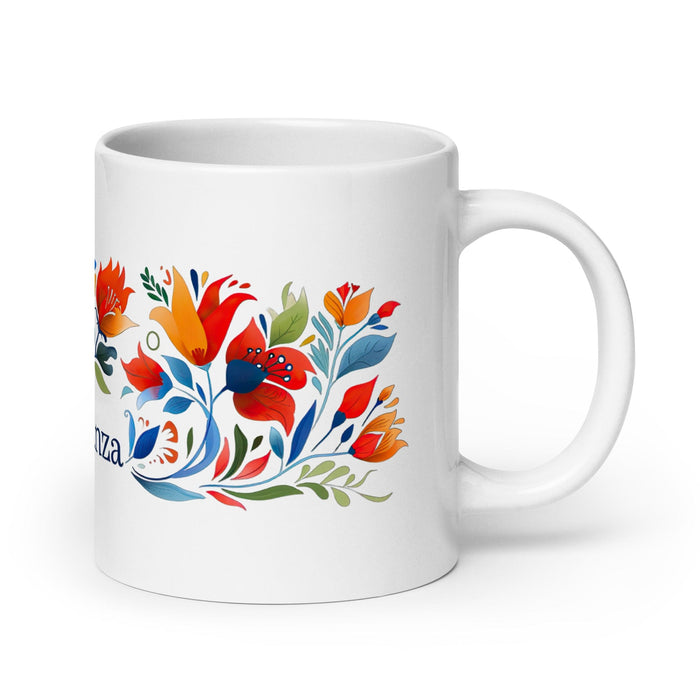 Constanza Exclusive Name Art Piece Home Office Work Coffee Mug Mexican Spanish Pride Gift Cup One-Of-A-Kind Calligraphy White Glossy Mug | C15 Mexicada 20 oz