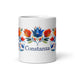 Constanza Exclusive Name Art Piece Home Office Work Coffee Mug Mexican Spanish Pride Gift Cup One-Of-A-Kind Calligraphy White Glossy Mug | C15 Mexicada