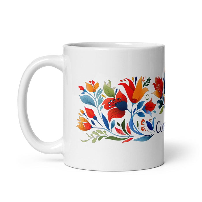 Constanza Exclusive Name Art Piece Home Office Work Coffee Mug Mexican Spanish Pride Gift Cup One-Of-A-Kind Calligraphy White Glossy Mug | C15 Mexicada