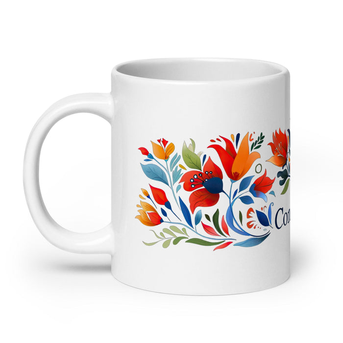 Constanza Exclusive Name Art Piece Home Office Work Coffee Mug Mexican Spanish Pride Gift Cup One-Of-A-Kind Calligraphy White Glossy Mug | C15 Mexicada