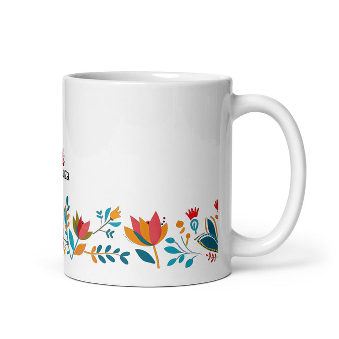 Constanza Exclusive Name Art Piece Home Office Work Coffee Mug Mexican Spanish Pride Gift Cup One-Of-A-Kind Calligraphy White Glossy Mug | C19 Mexicada 11 oz