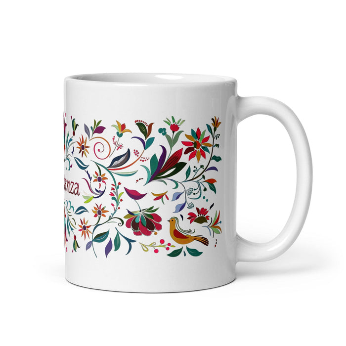 Constanza Exclusive Name Art Piece Home Office Work Coffee Mug Mexican Spanish Pride Gift Cup One-Of-A-Kind Calligraphy White Glossy Mug | C2 Mexicada 11 oz