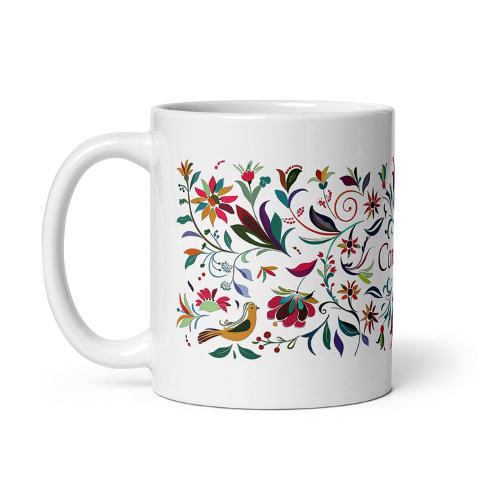 Constanza Exclusive Name Art Piece Home Office Work Coffee Mug Mexican Spanish Pride Gift Cup One-Of-A-Kind Calligraphy White Glossy Mug | C2 Mexicada