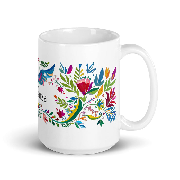 Constanza Exclusive Name Art Piece Home Office Work Coffee Mug Mexican Spanish Pride Gift Cup One-Of-A-Kind Calligraphy White Glossy Mug | C23 Mexicada 15 oz