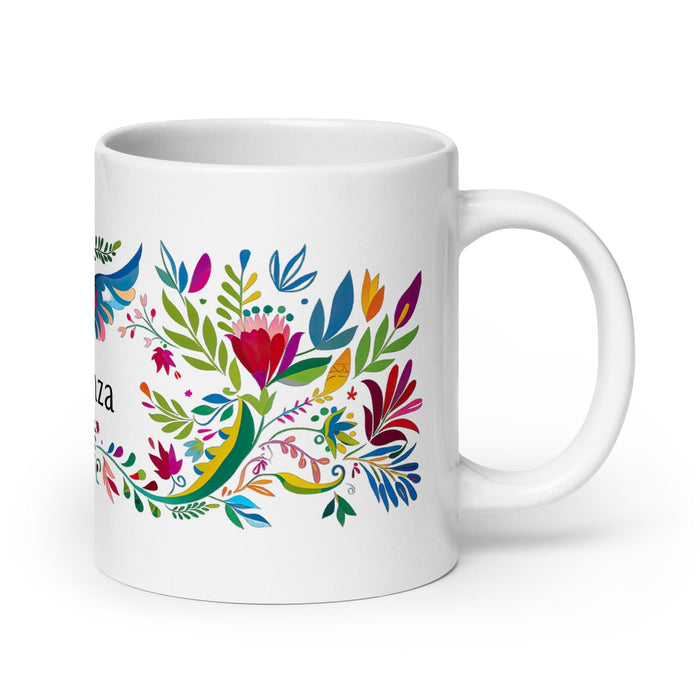 Constanza Exclusive Name Art Piece Home Office Work Coffee Mug Mexican Spanish Pride Gift Cup One-Of-A-Kind Calligraphy White Glossy Mug | C23 Mexicada 20 oz