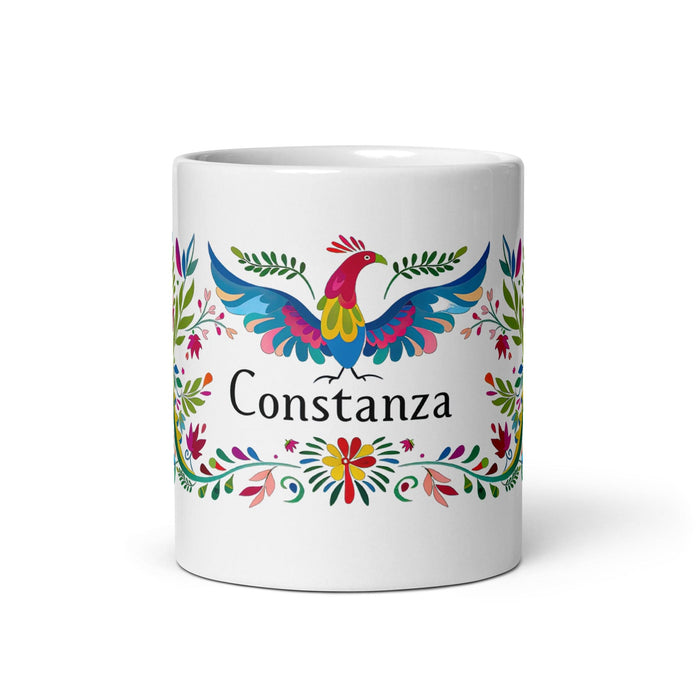 Constanza Exclusive Name Art Piece Home Office Work Coffee Mug Mexican Spanish Pride Gift Cup One-Of-A-Kind Calligraphy White Glossy Mug | C23 Mexicada