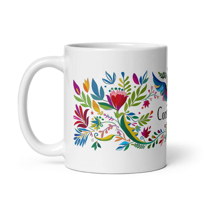 Constanza Exclusive Name Art Piece Home Office Work Coffee Mug Mexican Spanish Pride Gift Cup One-Of-A-Kind Calligraphy White Glossy Mug | C23 Mexicada