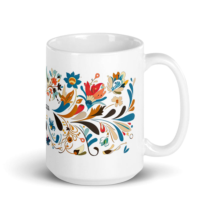 Constanza Exclusive Name Art Piece Home Office Work Coffee Mug Mexican Spanish Pride Gift Cup One-Of-A-Kind Calligraphy White Glossy Mug | C24 Mexicada 15 oz