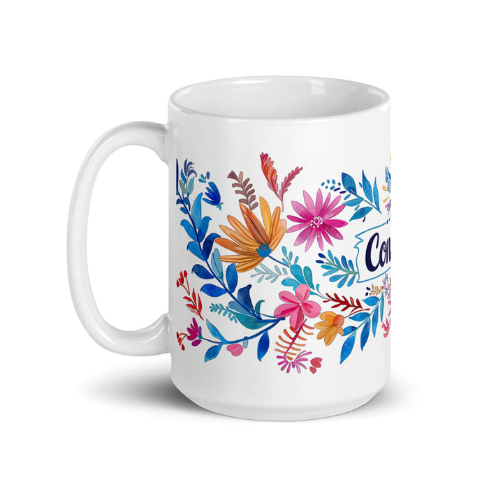 Constanza Exclusive Name Art Piece Home Office Work Coffee Mug Mexican Spanish Pride Gift Cup One-Of-A-Kind Calligraphy White Glossy Mug | C3 Mexicada