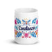 Constanza Exclusive Name Art Piece Home Office Work Coffee Mug Mexican Spanish Pride Gift Cup One-Of-A-Kind Calligraphy White Glossy Mug | C3 Mexicada