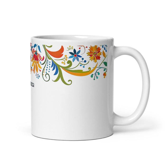 Constanza Exclusive Name Art Piece Home Office Work Coffee Mug Mexican Spanish Pride Gift Cup One-Of-A-Kind Calligraphy White Glossy Mug | C4 Mexicada 11 oz