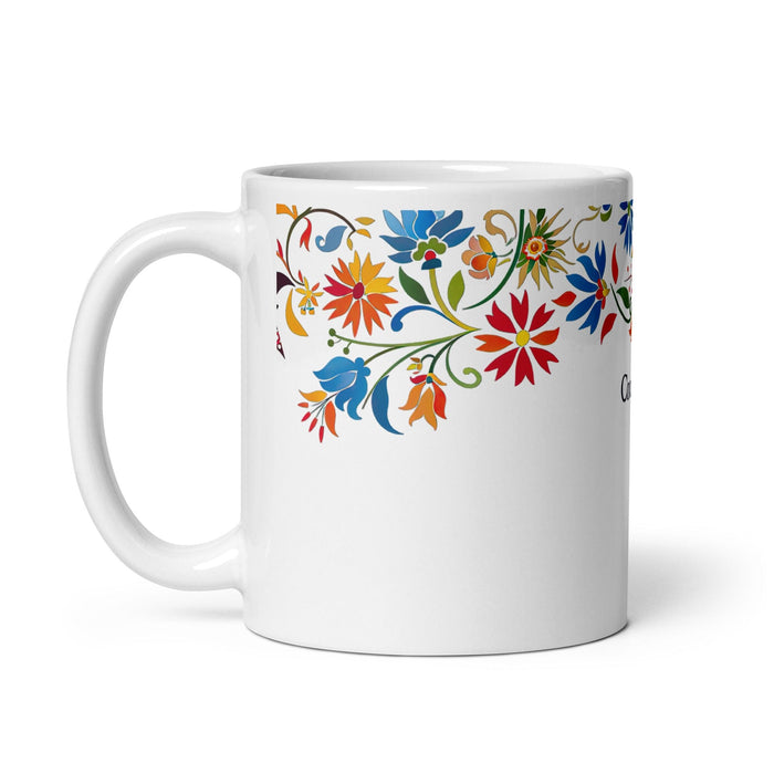 Constanza Exclusive Name Art Piece Home Office Work Coffee Mug Mexican Spanish Pride Gift Cup One-Of-A-Kind Calligraphy White Glossy Mug | C4 Mexicada