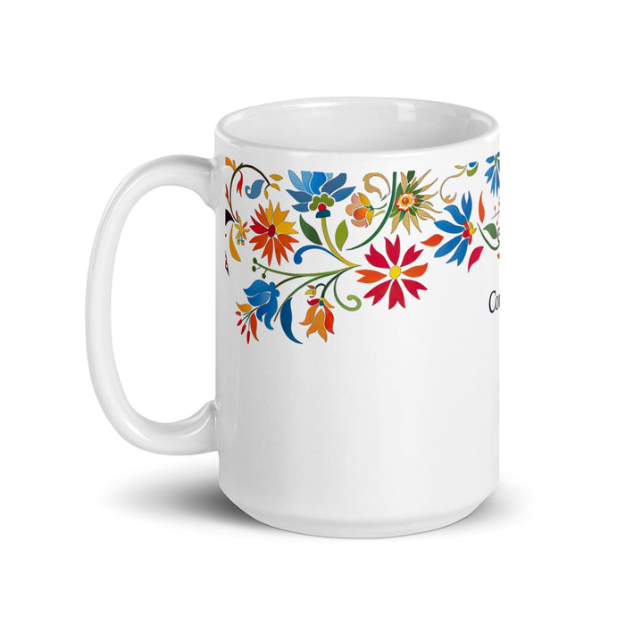 Constanza Exclusive Name Art Piece Home Office Work Coffee Mug Mexican Spanish Pride Gift Cup One-Of-A-Kind Calligraphy White Glossy Mug | C4 Mexicada