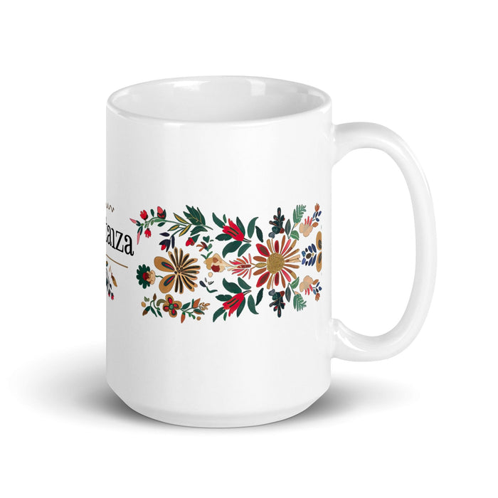 Constanza Exclusive Name Art Piece Home Office Work Coffee Mug Mexican Spanish Pride Gift Cup One-Of-A-Kind Calligraphy White Glossy Mug | C8 Mexicada 15 oz