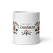 Constanza Exclusive Name Art Piece Home Office Work Coffee Mug Mexican Spanish Pride Gift Cup One-Of-A-Kind Calligraphy White Glossy Mug | C8 Mexicada