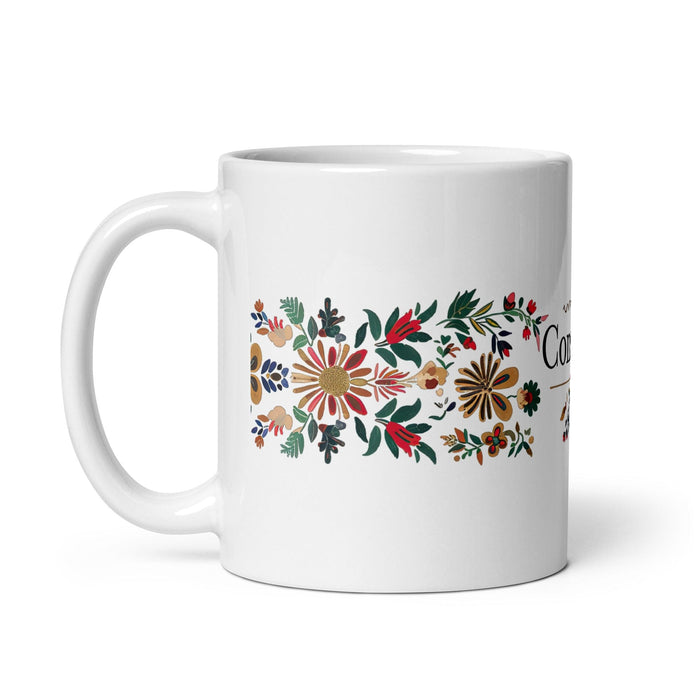 Constanza Exclusive Name Art Piece Home Office Work Coffee Mug Mexican Spanish Pride Gift Cup One-Of-A-Kind Calligraphy White Glossy Mug | C8 Mexicada