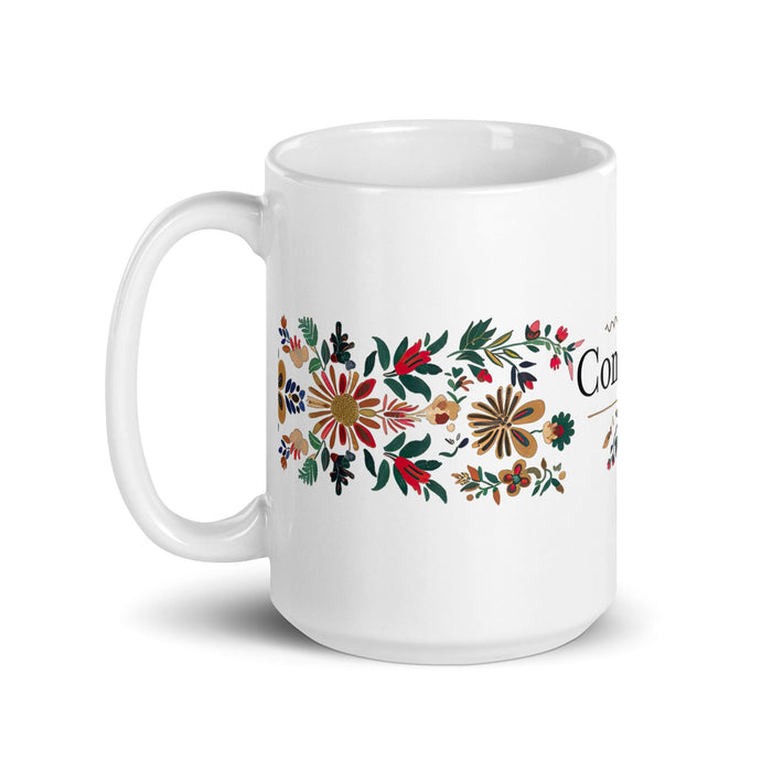 Constanza Exclusive Name Art Piece Home Office Work Coffee Mug Mexican Spanish Pride Gift Cup One-Of-A-Kind Calligraphy White Glossy Mug | C8 Mexicada